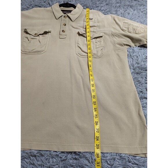 Duluth Trading Polo Shirt Mens XL Tan Beige Short Sleeve Heavy Cotton Read Cond. - Picture 8 of 9